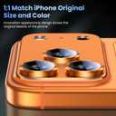 Uyiton Compatible with iPhone 17 Pro Camera Lens Protector - [Not Easy to Break][Strong Adsorption][Case-Friendly] Metal Tempered Glass Rear Camera Screen Cover - Cosmic Orange, 2 Packs