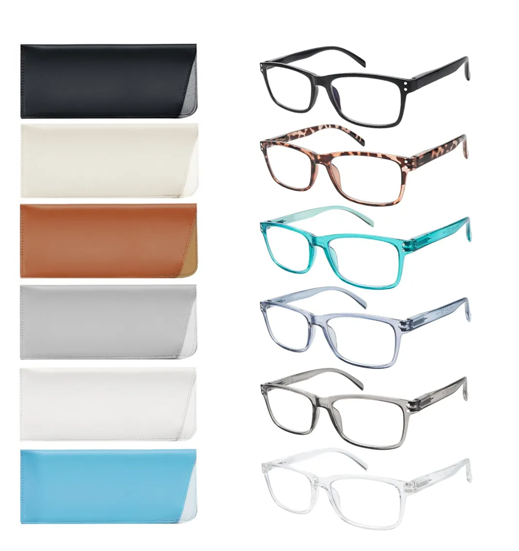 SIGVAN 6 Pack Reading Glasses for Women Men Blue Light Blocking, Spring Hinge Anti Eyestrain Glare Computer Readers (6 Mix-7, 2.0)