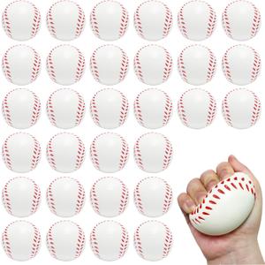 30PCS Large 2.5Inch Baseball Stress Ball,Stress Relief Balls,Squeeze Sports Ball,Squeeze Foam Balls for Themed Baseball Stress Anxiety Relief for Kids Children Playing,Party Gifts
