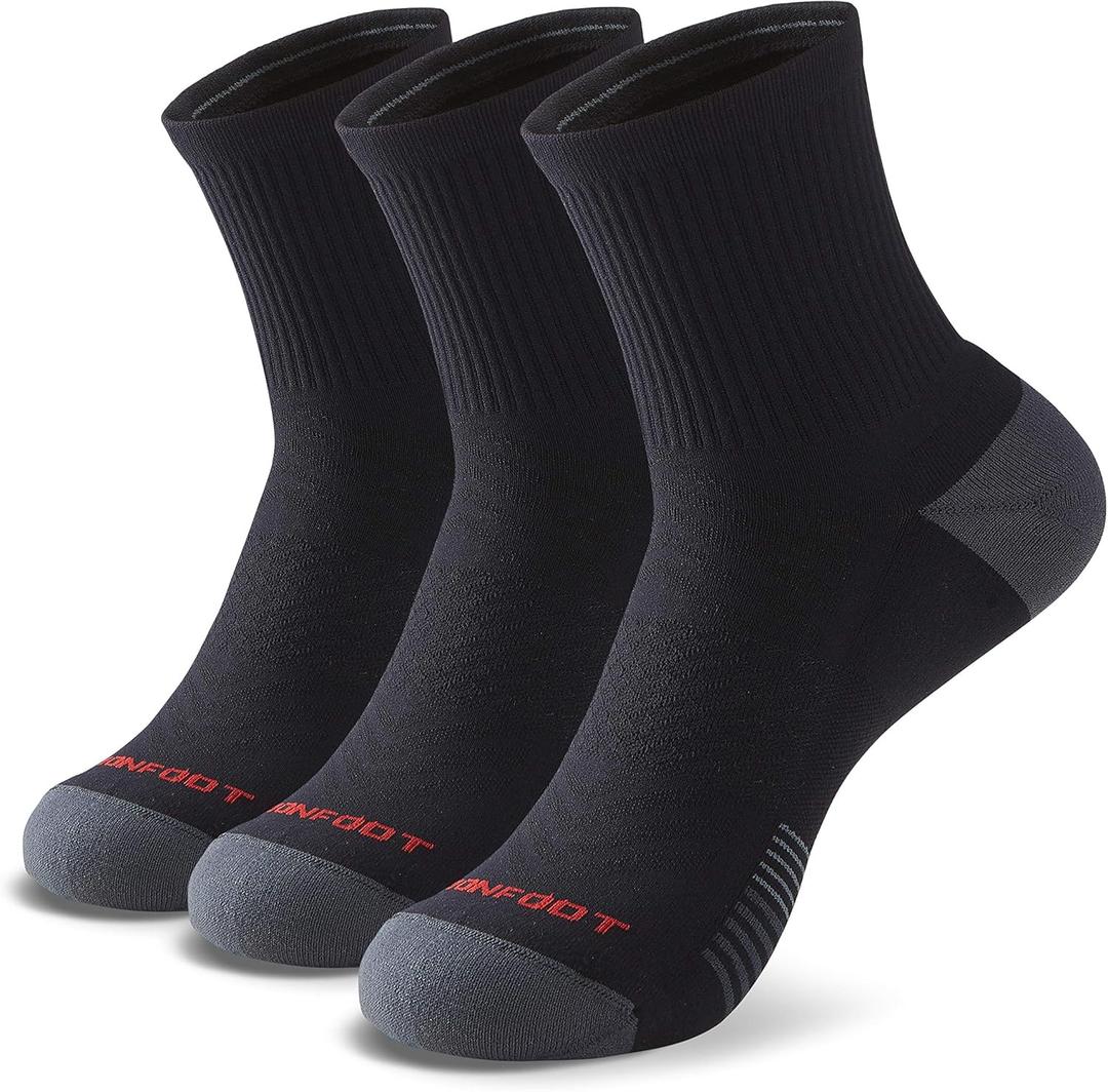 MONFOOT Men's/Women's 3-10 Pairs Silky Dry Athletic Cushion Ankle Socks, Multipack (Medium)