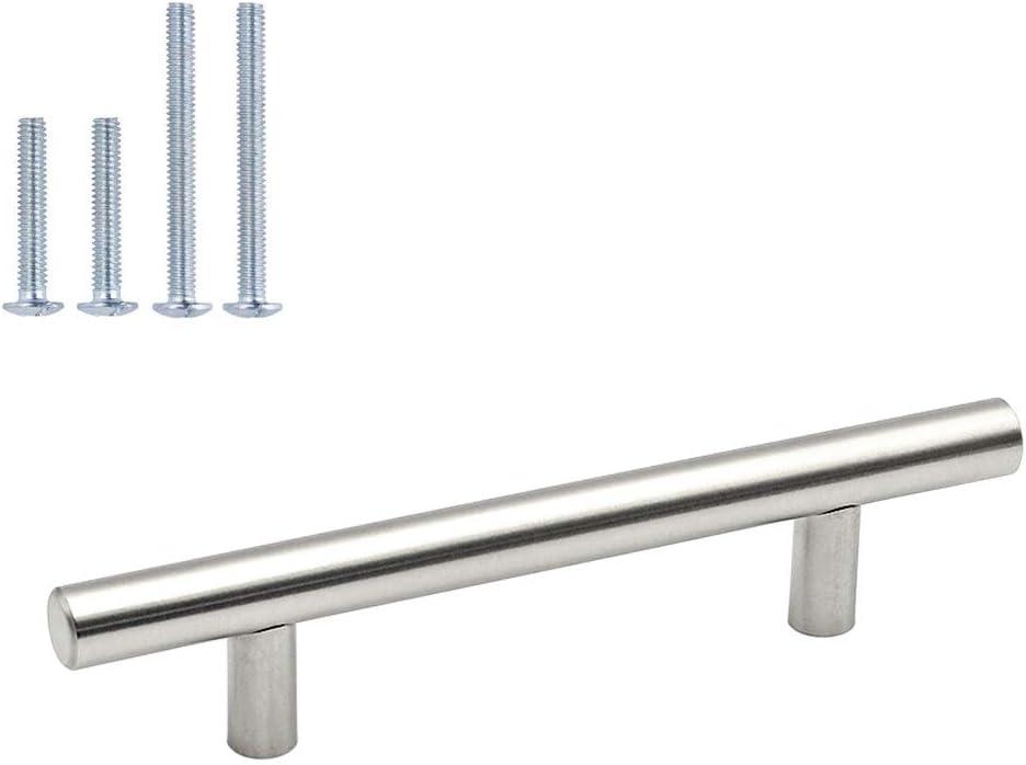 homdiy 30 Pack | Cabinet Handles Brushed Nickel Round Bar Cabinet Pulls 5in Hole Center HD201SN Stainless Steel Drawer Pulls Kitchen Cabinet Handles Cupboard Handles 20 Pack