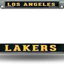 Rico Industries NBA Los Angeles Lakers 12" x 6" Silver Chrome Frame W' Decal Insert Car/Truck/SUV Auto Accessory