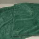 Pallene Faux Fur Plush Christmas Throw Pillow Covers 20x20 Set of 2, Soft Fluffy Couch Pillow Covers for Living Room, Christmas Green