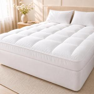 SafeRest CloudGuard - Full Size Hybrid Mattress Protector & Pad (Extra Padded) - Waterproof Quilted Pillow Top Mattress Cover - Thick, Plush & Fitted Mattress Topper for Bed