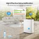 ANDTE 80 Pints Energy Star Dehumidifier for Basement and Home, 5500 Sq.Ft Large Room Dehumidifiers with Drain Hose for Bathroom Living room, Smart Humidity Control, Touch Control Panel, Memory Restar