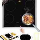 Extra -Large Translucent Induction Cooktop Protector Cover Mat 20.4" x 30.7 "(Magnetic) | 230C (450) Heat-Resistant | Range Covers for Electric Stove | Multi-Use Silicone Mat (TSMGTS4)