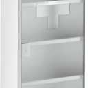 Locking Medicine CabinetMedicine Cabinet Bathroom Cabinet Wall Mount with 4 Tier ShelvesStainless Steel Frame and Glass Door, Lockable with 2 Keys, Silver, 12" X 24"