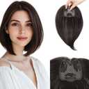 Hair Toppers for Women with Thinning Hair Extensions 360 3D Toppers Hair Pieces for Women Clip Ins Fake Bangs Hair Pieces Perfect Solution for Stylish Upgrade (Dark Brown, Tulip)