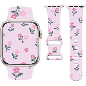 Bowknot Watch Band Compatible with Apple Watch 38mm 40mm 41mm 42mm 44mm 45mm 49mm Women Men,Soft Silicone Cute Sport Strap Design for Apple Watch Ultra iWatch Series 10 9 8 7 6 5 4 3 2 SE Band