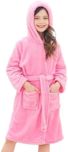 Doctor Unicorn Soft Hooded Rainbow Bathrobe Sleepwear for Girls. Usedb. Size Medium