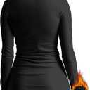 YOGINGO Womens Long Sleeve Turtleneck Thermal Shirt Fleece Lined Undershirt Mock Neck Underwear for Winter Cold Weather (X-Large)