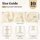 10 Pack Ivory Cheesecloth Table Runner 17x108 Inch Semi Sheer Boho Gauze Cheese Cloth Table Runners, for Wedding Bridal Shower Birthday Party Home Decor Garden Farmhouse