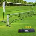 Pro Pickleball Net Portable with Wheels 22ft Heavy Duty Pickleball Net System with Sturdy Aluminum Frame for Outdoor & Indoor Nylon Net & Carrying Bag for Pickleball, Tennis, Badminton