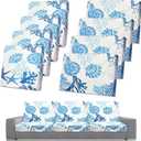 Spiareal 8 Pcs Waterproof Patio Stretch Sofa Cushion Cover, Outdoor Cushion Cover Replacement Include 4 Backrests and 4 Cushions, Sofa Seat Covers Furniture Protector(Coral)