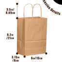 qiqee 26-Packs Brown Gift Bags with Handles Bulk 8.3"x3"x 6" Small Size Kraft Paper Bags Multiple Uses (Small Size)