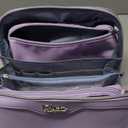 BOYATU Travel Makeup Bag Organizer Cosmetic Bag: 3 Pcs Set Makeup Bags for Women with Handle - Waterproof Vegan Leather Toiletry Bags Travel Essentials Pouch with Compartments (C-06-Purple)