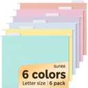 SUNEE 6 Pack Hanging File Folders,Hanging File Folders Letter Size with 1/5-cut Tabs, Assorted Macaron Colors Folders,Stay Organized for Your Home and Office Bulk File and Documents
