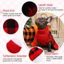 QBLEEV Medium Dog Sweaters for Girls & Puppies - Plaid & Turtleneck Designs, Warm Winter & Fall Dog Sweaters for Dogs & Females (Red)