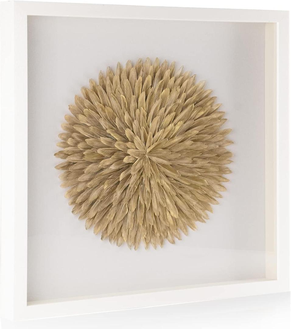 Gold Feather Artwork Paintings, 3D Canvas Art Wall Decor, Modern Wall Art Prints,Large Painting Wall Art With Framed,Fall Pictures Wall Decor For Bedroom Aesthetic,Textured Living Room Bathroom (JSYM)