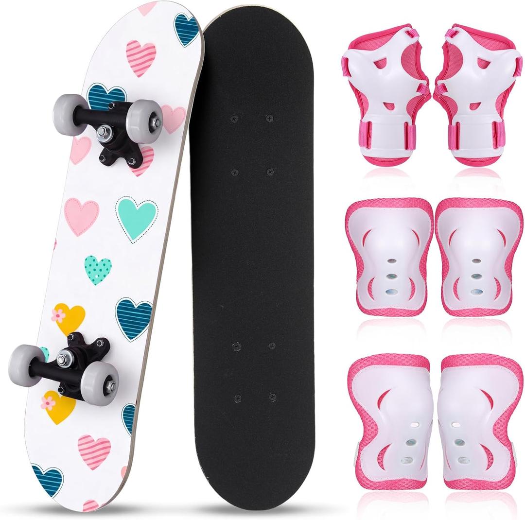 Honoson 7 Pcs Skateboard Kids Set, Age 6-10 Kids 24 x 6"
