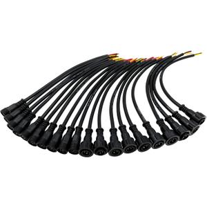 10 Pairs 3 Core 3pin Black Pigtail Waterproof Ray Wu Connector for LED Smart Pixel Lights (13.5mm 3pin 30cm)