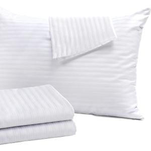 Set of 12 Pillow Protectors with Zipper Standard Size - 100% Resistant to Stains, Dust & Dirt - Washable Covers for Increased Pillow Lifespan