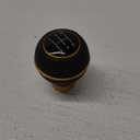 Yellow Shifter Gear Knob 5 Speed Leather Ball Shift Knob for Most Manual Automatic Vehicles (Yellow Circle)