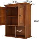 Wood Medicine Cabinet with Doors, Bathroom Wall Cabinet, 18.9 x 9.25 x 23.43 inches