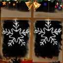 2 Pack Christmas Window Snowflake Lights, LED Hanging Decorations Iron Frame Lights, 8 Lighting Modes for Xmas Holiday Indoor Outdoor Wall Party Decor