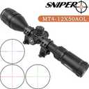 SNIPER Rifle Scope 4-12x50 AOL with Red/Green/Blue Illuminated Reticle Riflescope, Adjustable Objective (MT4-12x50AOL)