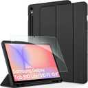 CACOE Case for Samsung Galaxy Tab S10 Lite / S10 FE / S9 FE 10.9-Inch/ S9 11 Inch with Screen Protector, Foldable Stand Slim Protective Slim Case, Auto Screen On/Off, Black