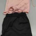 Women's 2 Packs Drawstring Waist Sweat Shorts Low Rise Workout Track Shorts Casual Lounge (Large, Black and Pink)