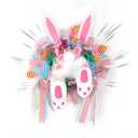 Interactive Easter Wreath with Moving Bunny Butt, Battery-Powered Animated Door Decor with Sound