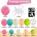 HILAVO Summer Tropical Balloon Arch Garland Kit Iridescent Star Balloons and Transparent Balloon Teal Pastel Pink Orange Yellow Lime Green Balloons for Hawaiian Luau Aloha Birthday Pool Party Decor