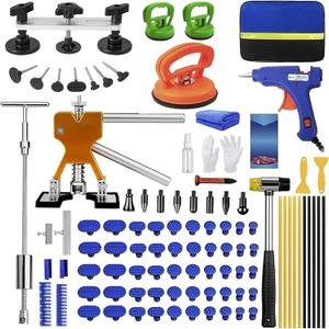 97pcs Dent Puller Kit, Paintless Dent Removal Kit for Dent Repair, Car Dent Repair Kit with Golden Lifter, Bridge Puller, Slide Hammer T-Bar, Car Dent Puller for Car Refrigerator Door Ding Repair 1 | Repair car dents
