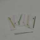 6 Pcs Glass Straws with Design Reusable Cute Fruit Drinking Straws 7.9in x 8mm Colorful Party Favors Decorations with 2 Cleaning Brushes for Summer Beach Birthday(Bent, Straight)