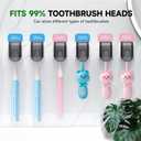 6 Pcs Toothbrush Holders Wall Mounted, Single Slot Design, Shower Self Adhesive Wall Mounted Toothbrush Holder with Cover, Waterproof and Dustproof, Suitable for Bathroom, Family, Travel (Grey)