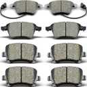 D1108 D1111 Front & Rear Ceramic Brake Pads Set for 20052009 Audi A4 / A4 Quattro & 20062009 Audi A6 / A6 Quattro