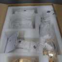 AMZASA Crystal Gold Chandelier, Glass Crystal Hanging Pendant Lighting, 5 Light French Country Gold Crystals Chandelier for Ceiling Medallions,Wedding,Dining,Kitchen, Foyer,Dia 20'' Golden (Not plug-in Gold)