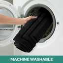 HOMEIDEAS Bathroom Rugs Sets 3 Piece, Super Soft and Absorbent Non Slip Microfiber Toilet Bath Mat with U-Shaped (Black) (1'4" x 2'8" (16"x24"+20"x32"+U Shape 20"x24"))