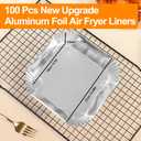 Air Fryer Paper Liners, 100Pcs Aluminum Foil Air Fryer Disposable Paper Liner, 6.3 Square Non-stick Sheets, Food Grade Aluminum Foil for Baking, Frying, Grilling, Roasting Microwave