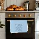 Coquette Blue Bow Beach Kitchen Towels, Coastal Nautical Dish Tea Towels for Kitchen Decor, Blue Preppy Seashell Starfish Beach Decorative Hand Towels for Bathroom, 16x24 Inch