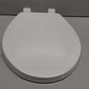Round Toilet Seat, Standard 16.5 Slow/Soft Close Round Toilet Seat for Round Toilets, No-Slam Quiet-Close Lid, Easy-to-Install, White, Durable Never-Loosen Design