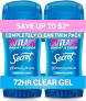 Secret Outlast Antiperspirant Deodorant for Women, 72hr Sweat & Odor Protection, PH Balancing Minerals, ProHyaluronic Acid, Clear Gel, Completely Clean Scent, 2.6 oz (Pack of 2)
