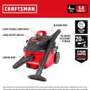 CRAFTSMAN CMXEVBE17040 4 Gallon 5.0 Peak HP Wet Dry Vac, Portable Shop Vacuum Wet and Dry with Filter, Hose and Attachments for Home and Automotive Cleaning