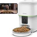 Automatic Cat Feeder with Camera - 5G WiFi Auto Cat Food Dispenser, 1080P HD Video with Night Vision, 1-15 Meals, 1-99 Portions, 2-Way Audio, Keeps Food Fresh, Timed Pet Feeder Also for Dogs (White)