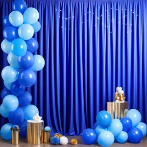 8x10FT Royal Blue Backdrop Curtains for Wedding Parties, Wrinkle Free Polyester Photography Back Drop Drapes for Wedding Baby Shower Birthday Parties Stage Background Stand Decorations 4x10ft,2 Panels, W4' x H10'