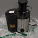 Qcen Juicer Machine, 500W Centrifugal Juicer Extractor with Wide Mouth 3 Feed Chute for Fruit Vegetable, Easy to Clean, Stainless Steel, BPA-free (Black)