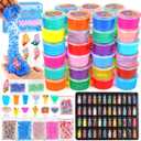 116pcs Large Package Slime Party Favors Kit, Boys and Girls 4-12 Relieve Stress Gift with Butter Clear Slime Clear Mix ins, Mermaid Charm Etc. Perfect Birthday DIY Toy for Kids 6-10