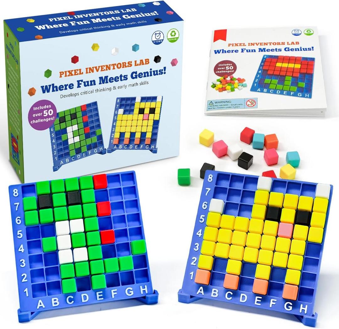 Pixel Art Craft Kits STEM Toys, Brain Teaser Games, Kindergarten Game, Back to School, Encourages Hands-on STEM-Based Play Craft Gifts for Age 5+, Boys & Girls Sensory - Montessori  Autism